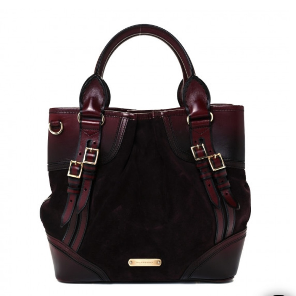 BURBERRY Suede Calfskin Medium Whipstitch Tote 1017323